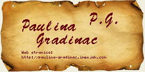 Paulina Gradinac vizit kartica